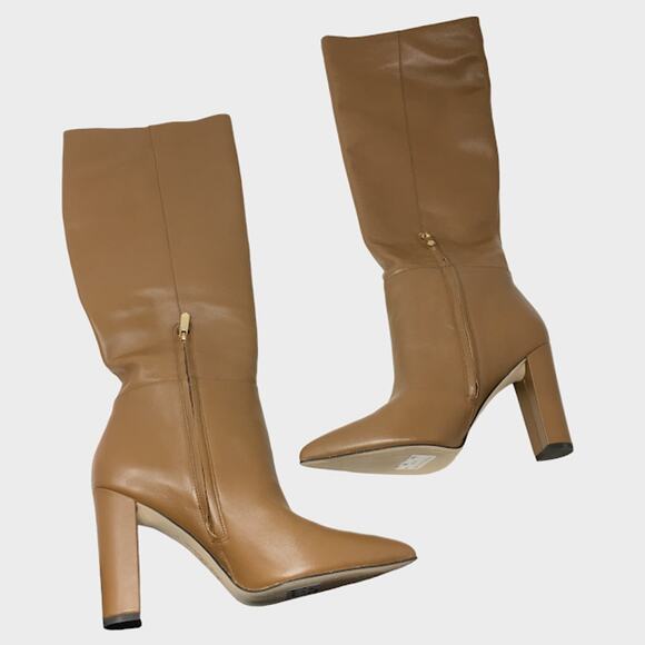 Sam Edelman Raakel Knee-High Boot 9.5 Block Heel Pointed Chocolate Leather NIB - Picture 2 of 4